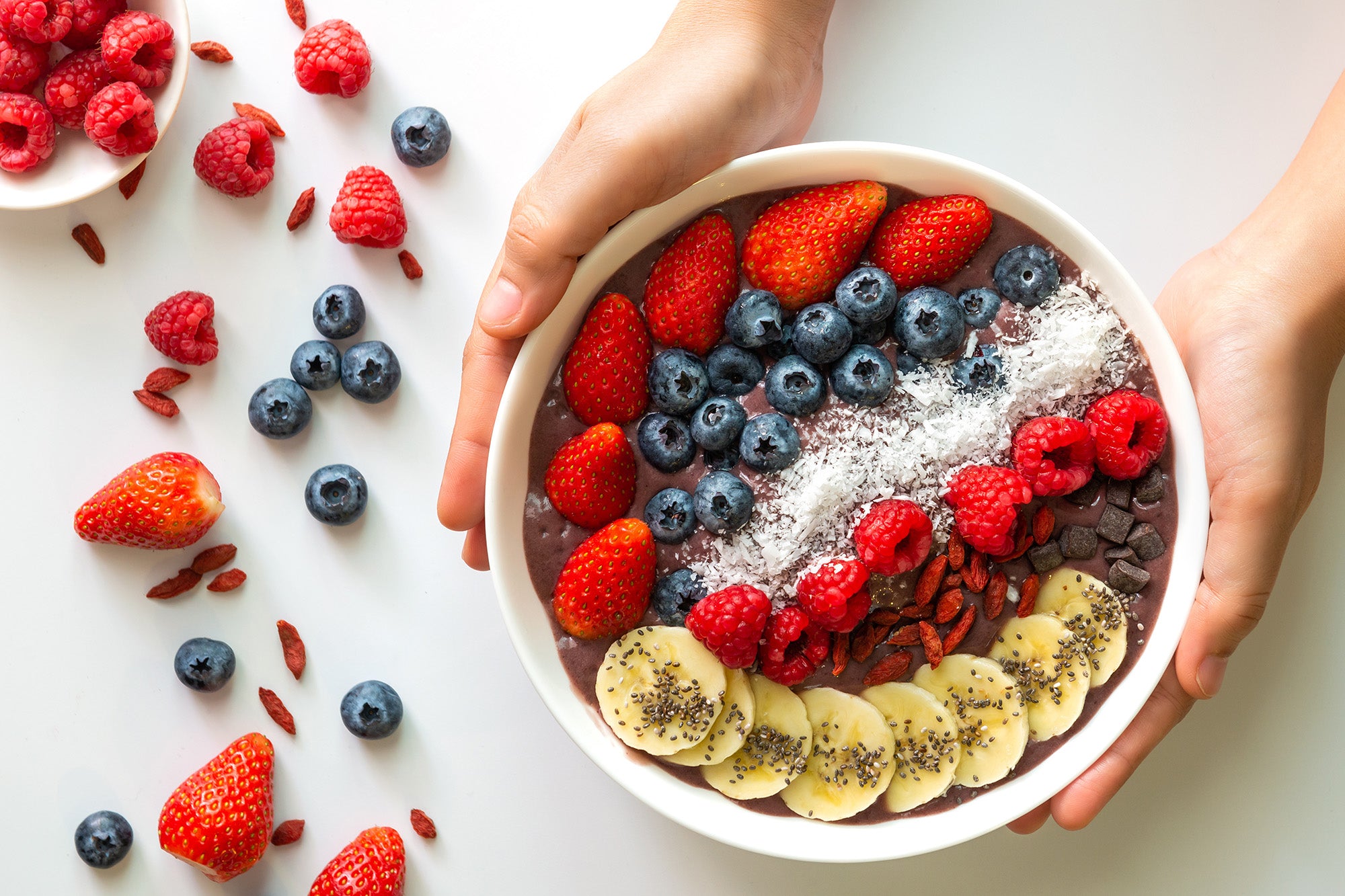 Chocolate TrueFit protein powder acai bowl