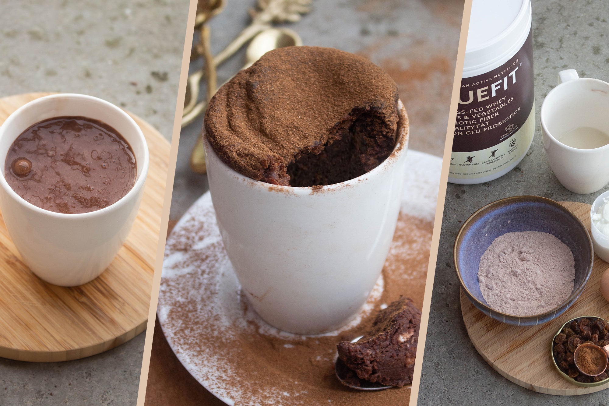 One minute chocolate protein powder mug cake