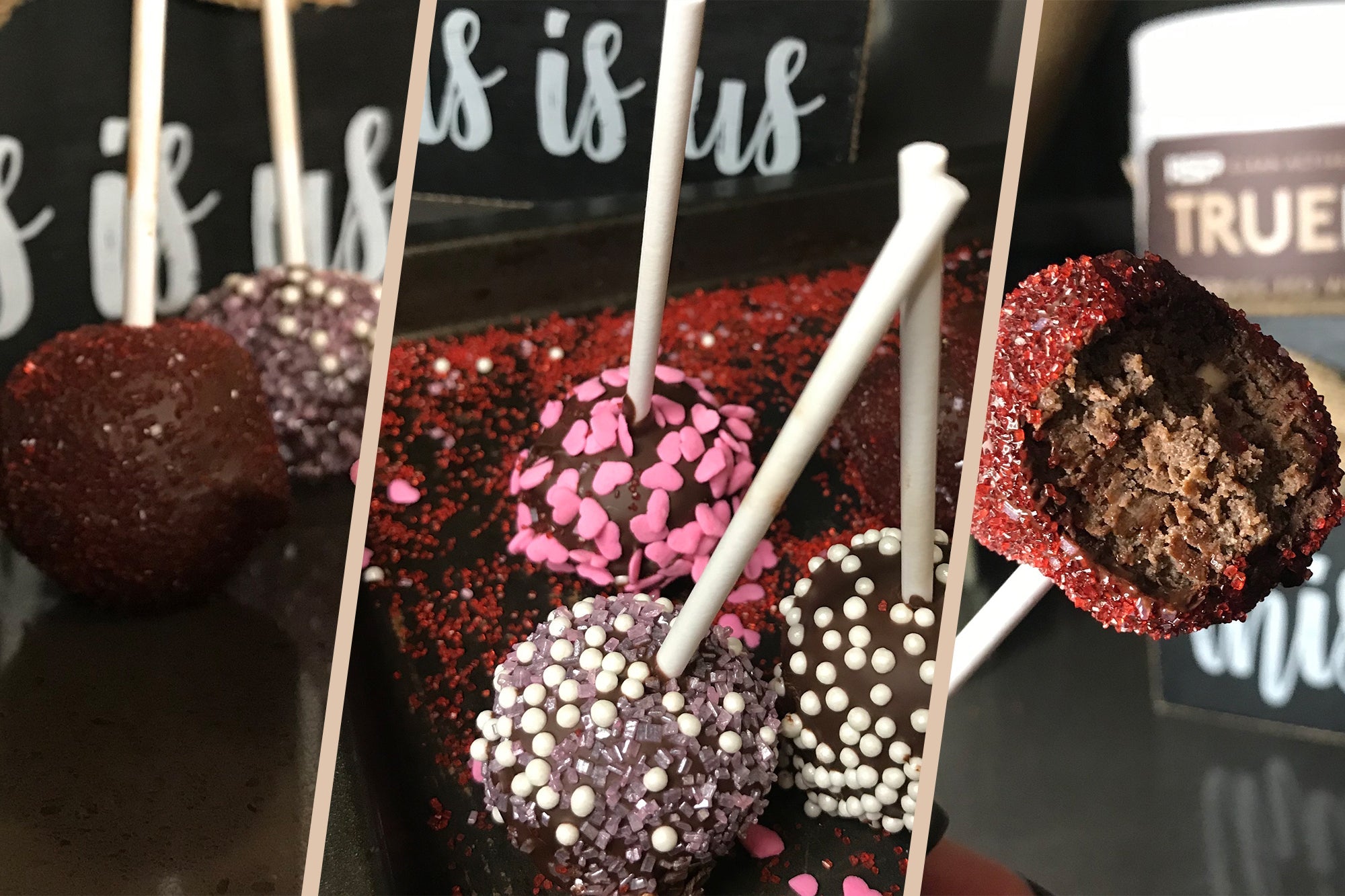 Valentine's Day protein powder cake pops