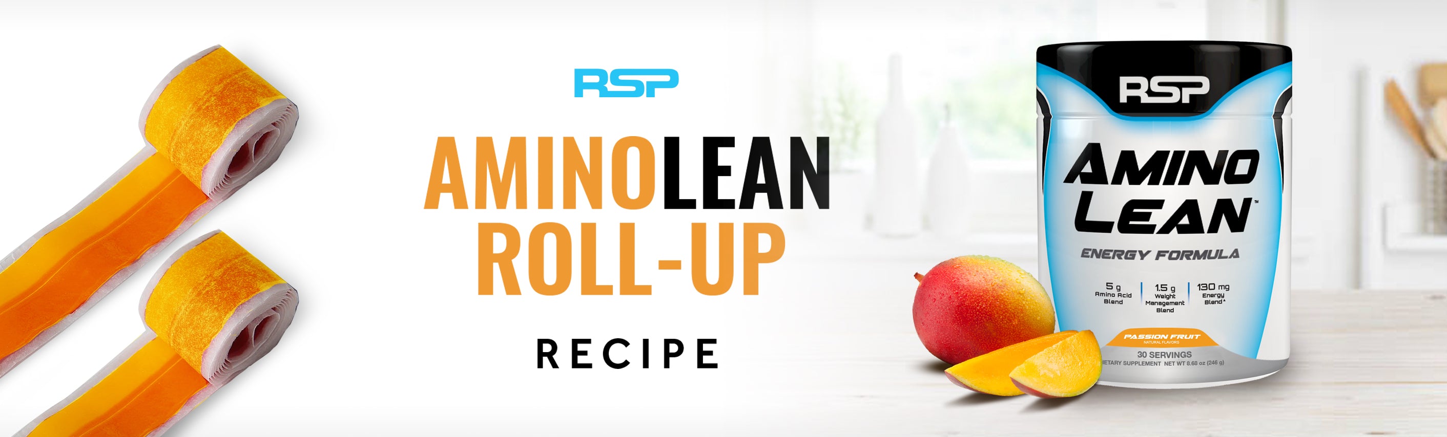 Amino lean energy powder roll-up for pre workout energy