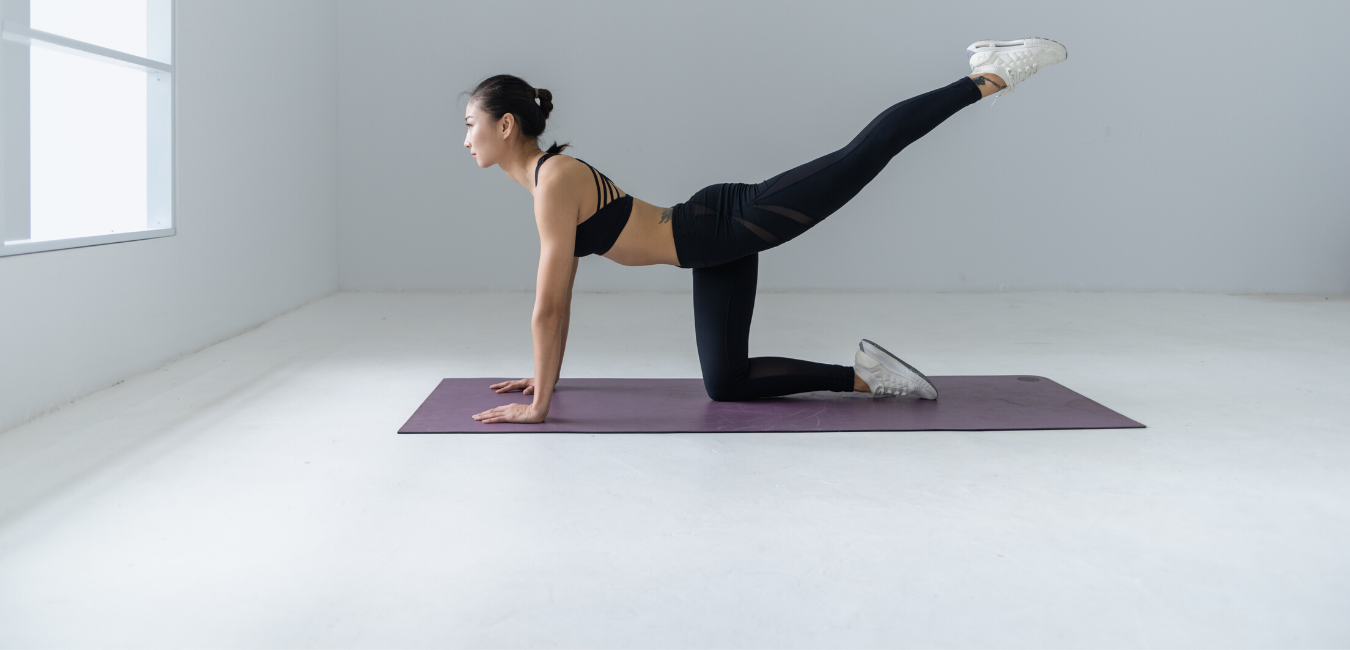 Woman training with at-home workouts