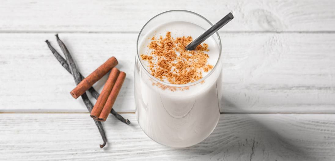 Cinnamon stick protein smoothie for post workout recovery to reach your daily protein goal with a flavor of the season