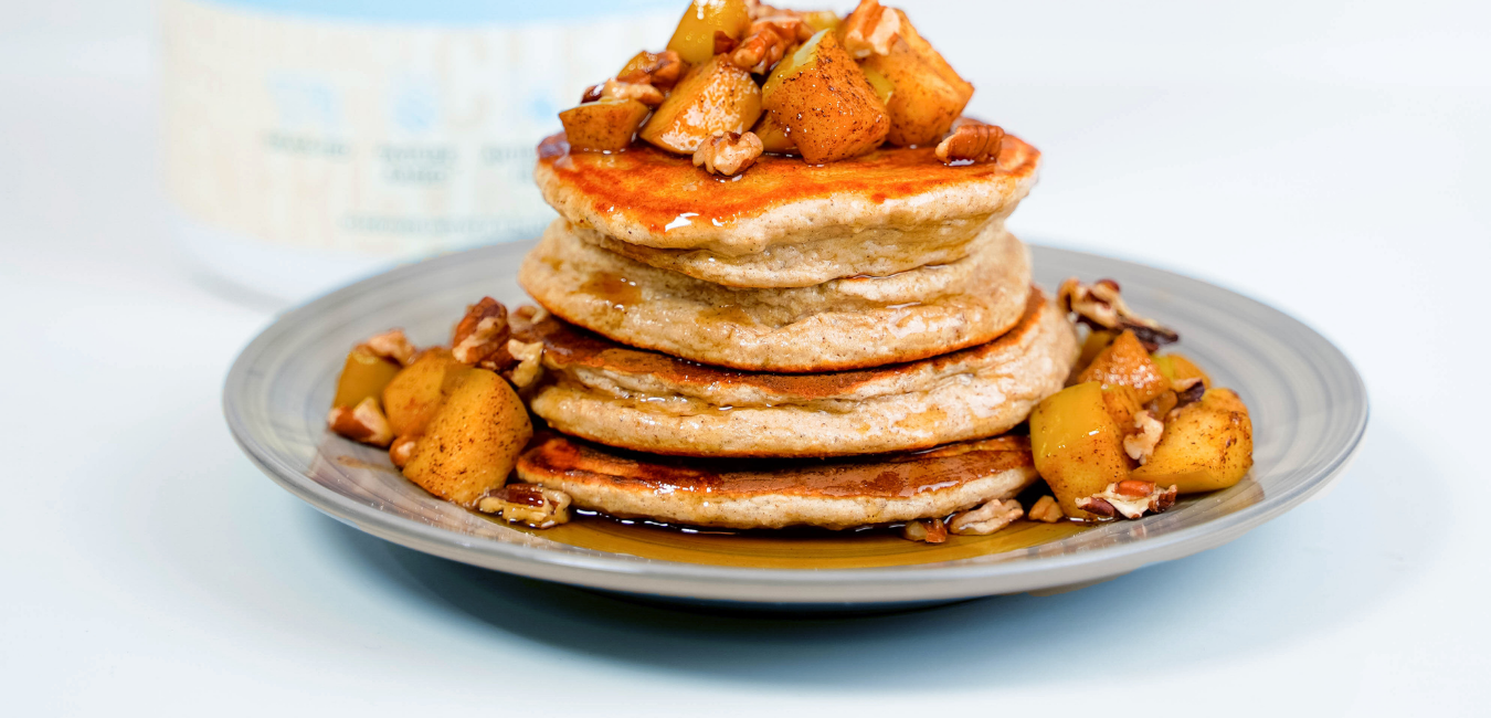 Apple pecan Protein pancakes, protein snack