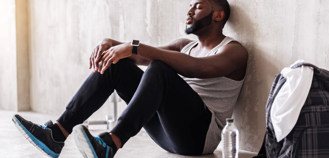 Man recovering after a hard HIIT workout