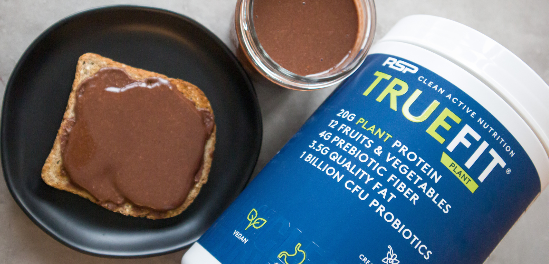 Vegan protein nutella with TrueFit plant vegan protein powder