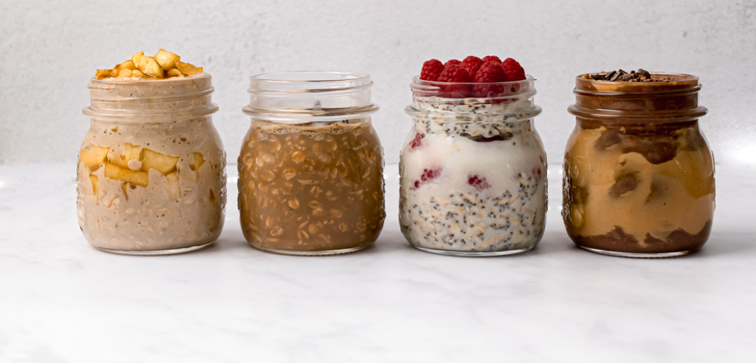 Protein overnight oats in four different ways