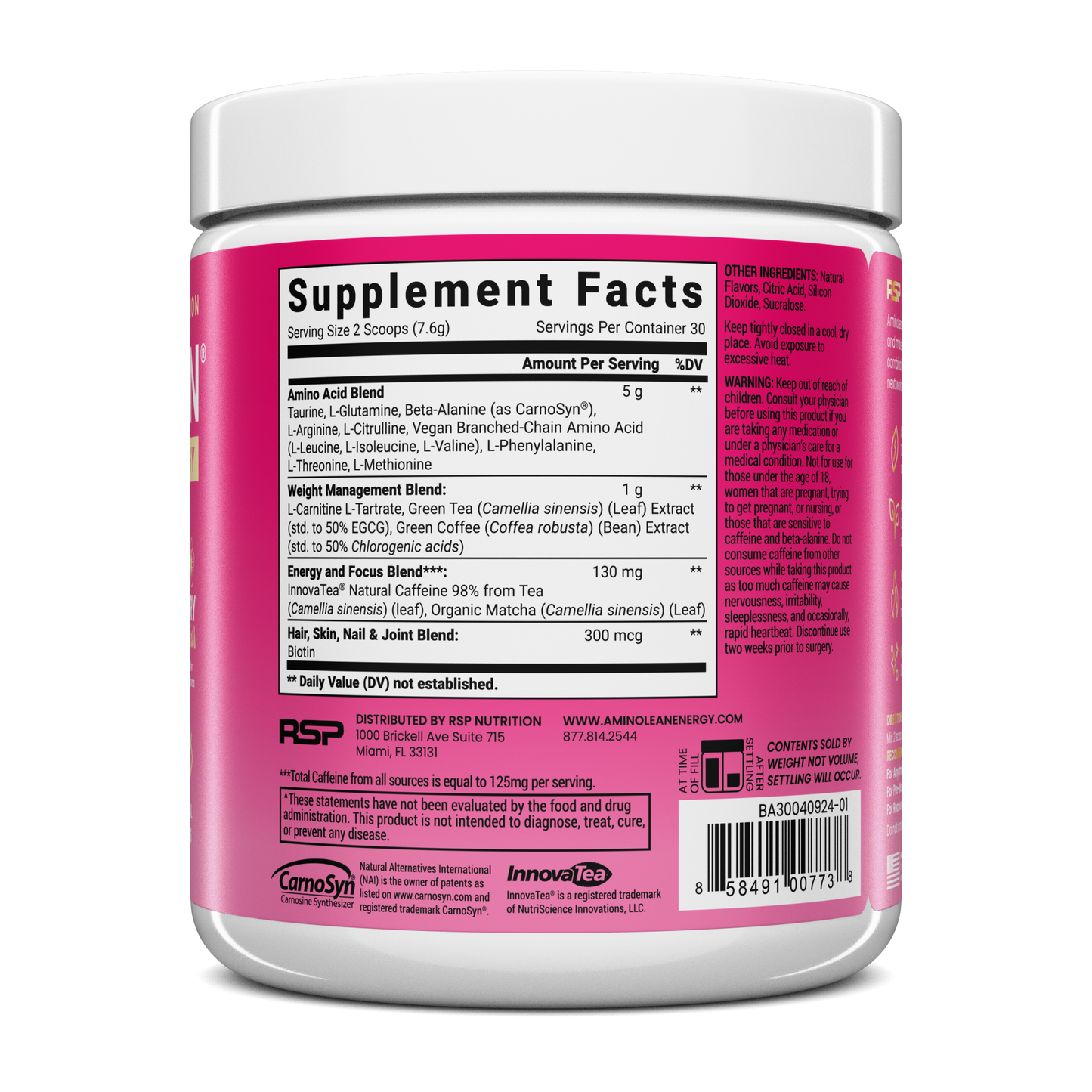 AminoLean Pre Workout - Berry Elixir
