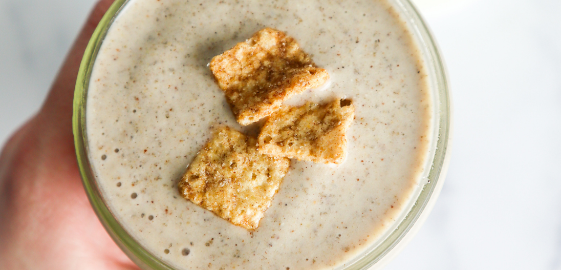Cinnamon "Cereal-milk" protein smoothie with TrueFit protein powder