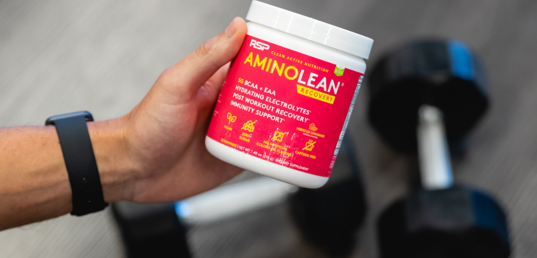 Amino lean recovery hibiscus lemonade contains amino acids that help with post workout recovery, hydration, and immunity support 