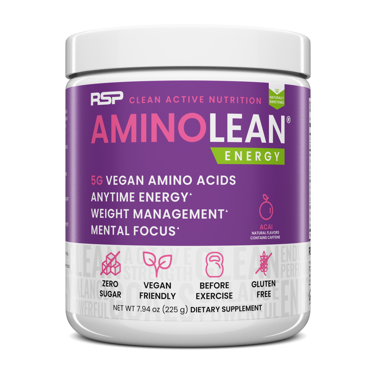 AminoLean Pre Workout Naturally Sweetened - Acai