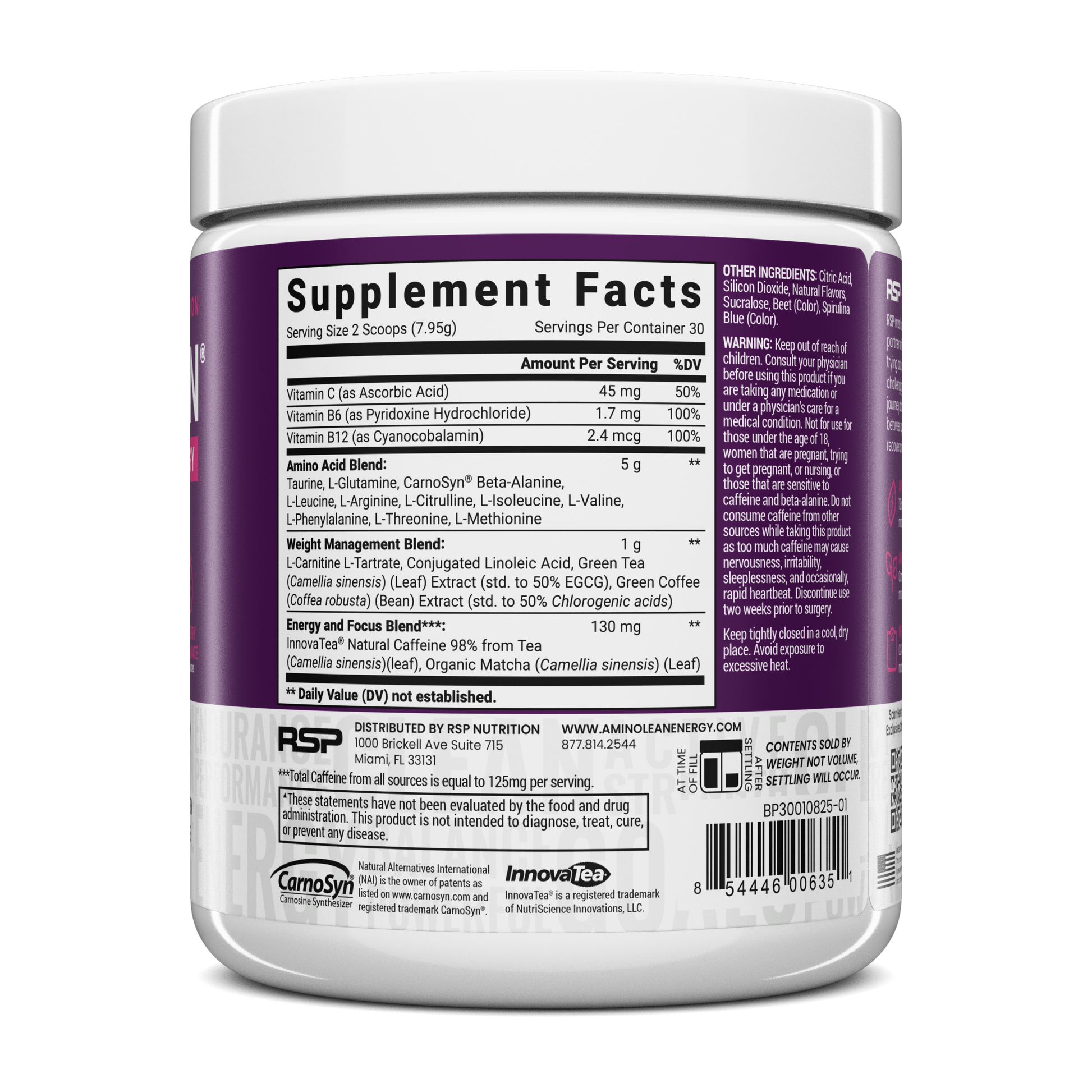 AminoLean Energy Pre Workout, Blackberry Pomegranate AminoLean Energy Pre Workout, Blackberry Pomegranate