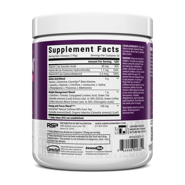 AminoLean Energy Pre Workout, Blackberry Pomegranate