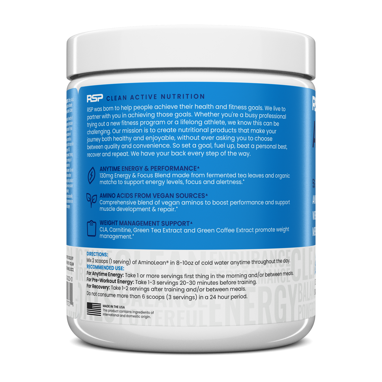 AminoLean Pre Workout - Blue Raspberry