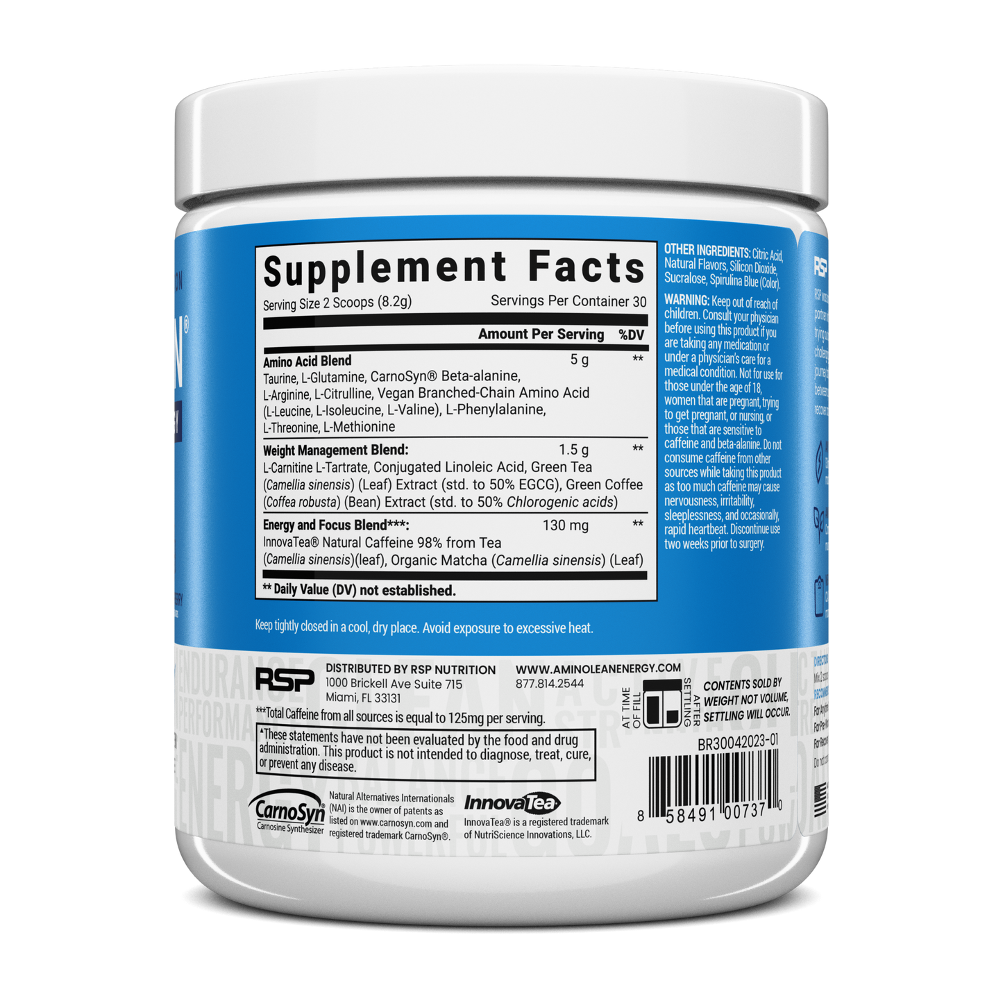 AminoLean Pre Workout - Blue Raspberry