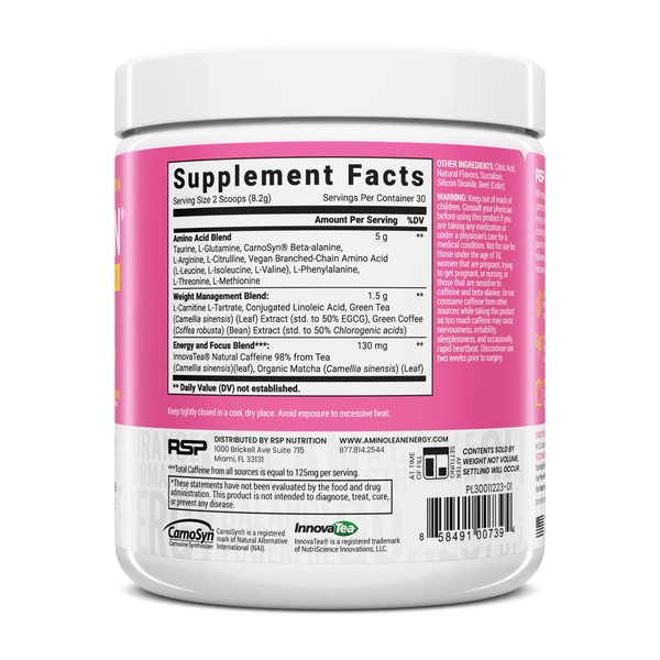 AminoLean Pink Lemonade Pre Workout by RSP Nutrition – AminoLean