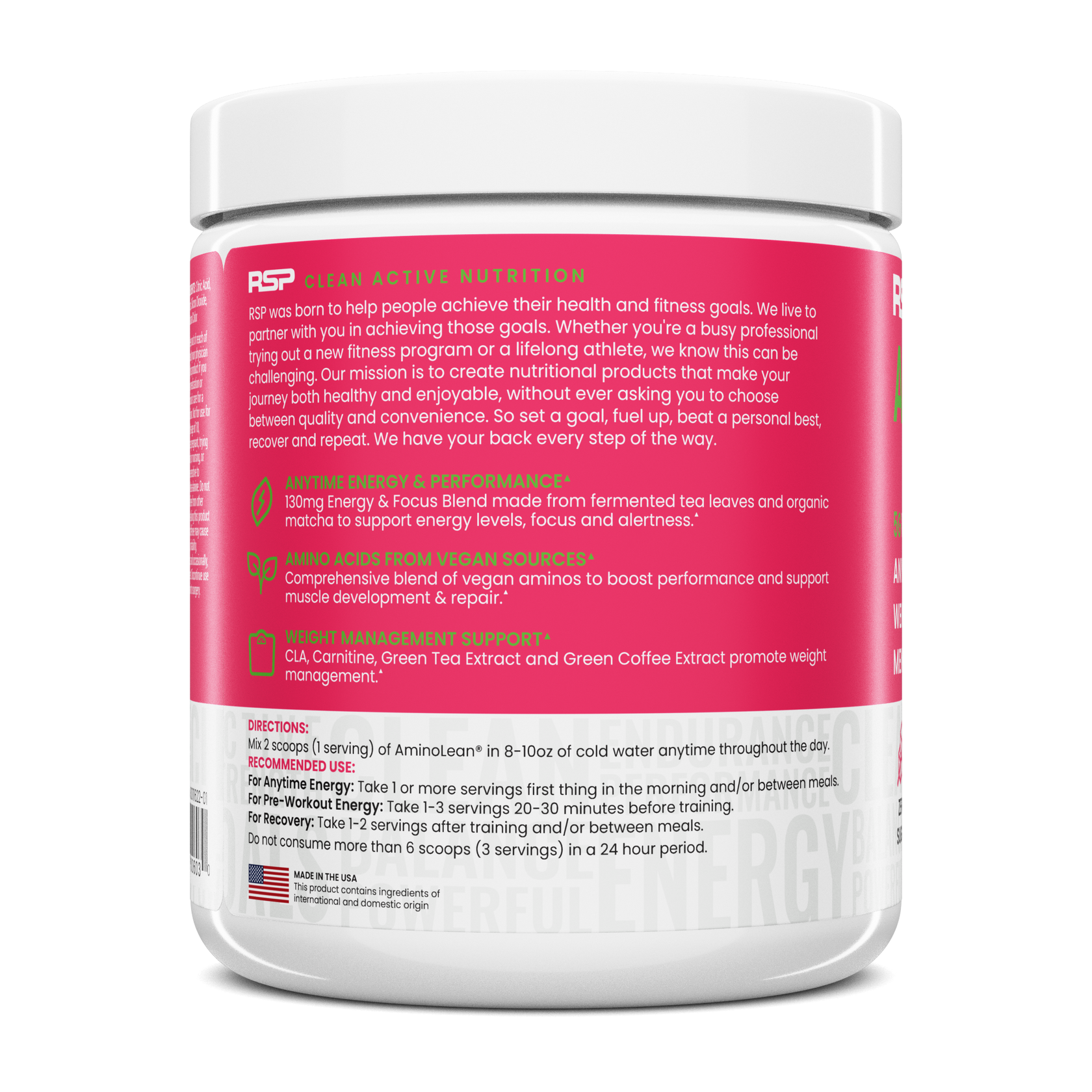 AminoLean Energy Watermelon by RSP Nutrition Official Site AminoLean