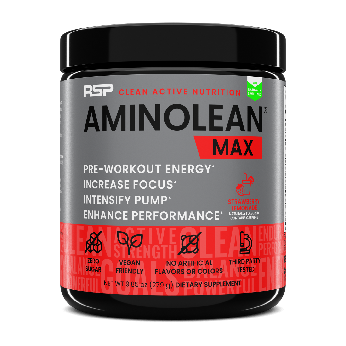 AminoLean MAX Pre Workout Naturally Sweetened - Strawberry Lemonade