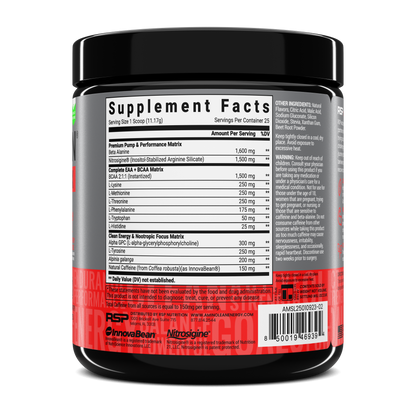 AminoLean MAX Pre Workout Naturally Sweetened - Strawberry Lemonade