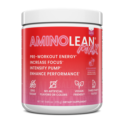 AminoLean MAX Pre Workout Naturally Sweetened - Strawberry Lemonade