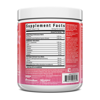 AminoLean MAX Pre Workout Naturally Sweetened - Strawberry Lemonade
