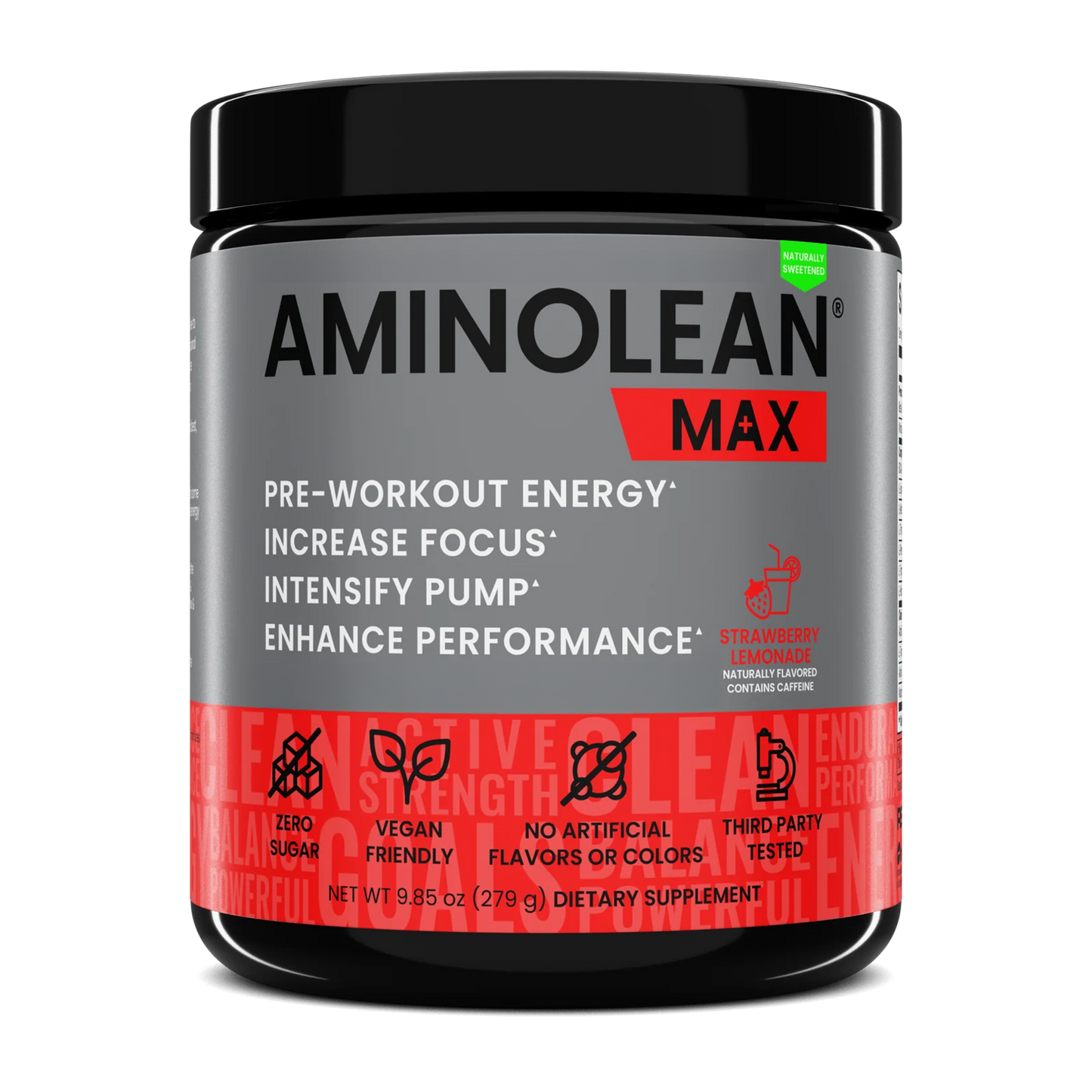 AminoLean MAX Pre Workout Naturally Sweetened - Strawberry Lemonade