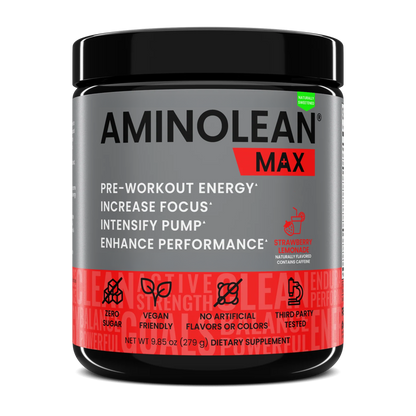 AminoLean MAX Pre Workout Naturally Sweetened - Strawberry Lemonade