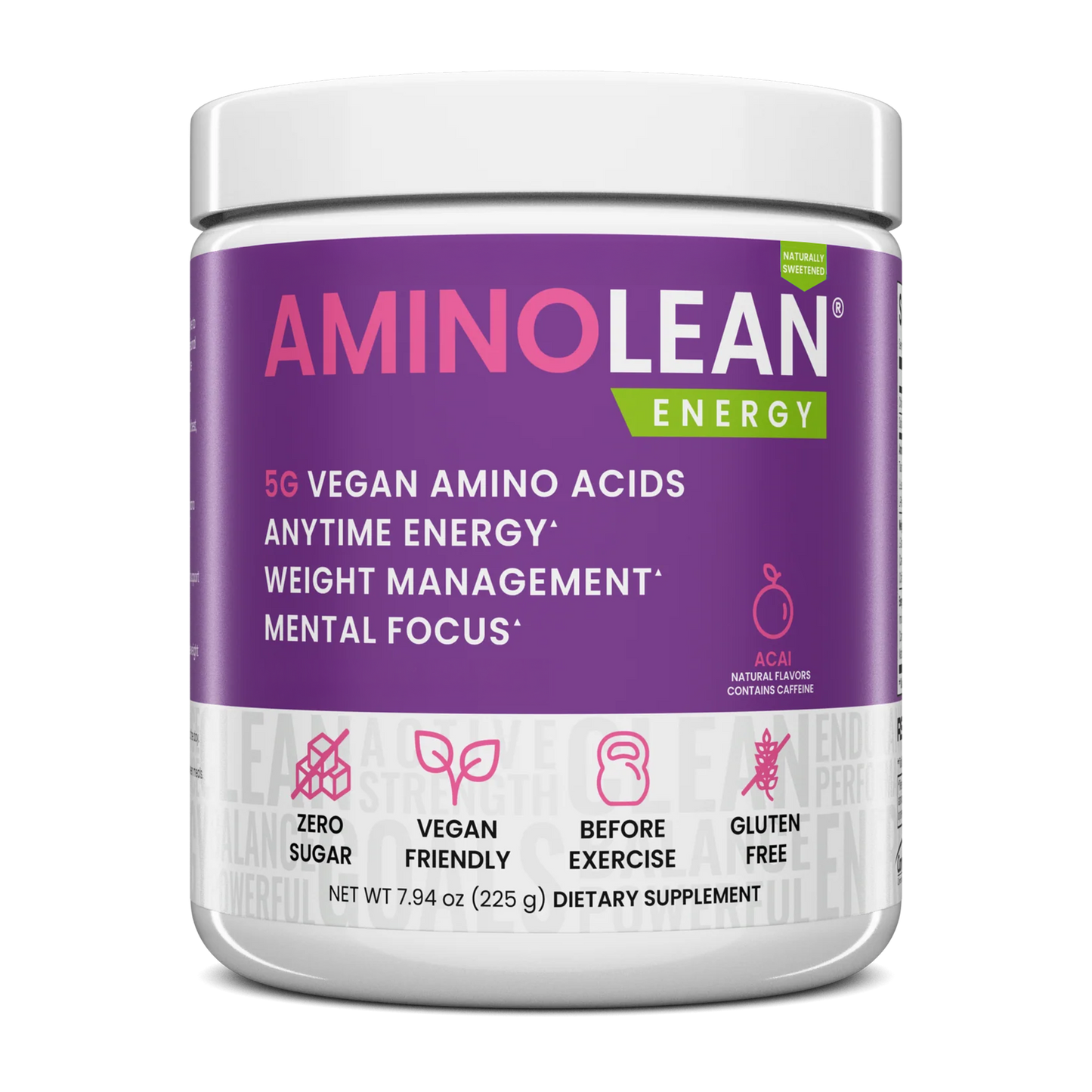 AminoLean Pre Workout Naturally Sweetened - Acai