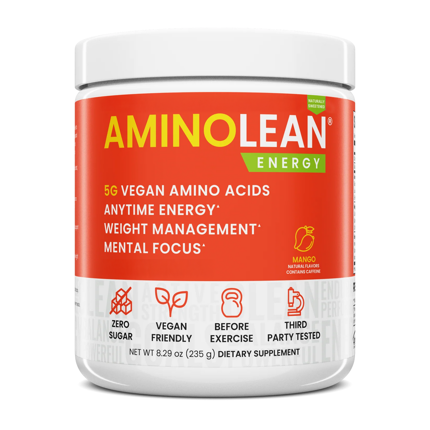 AminoLean Pre Workout Naturally Sweetened - Mango