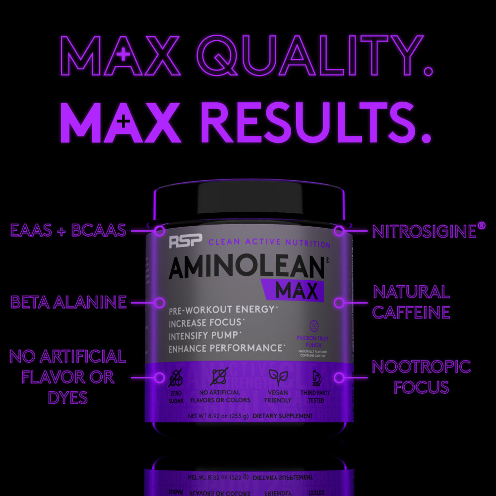 amino lean max pre workout passionfruit punch