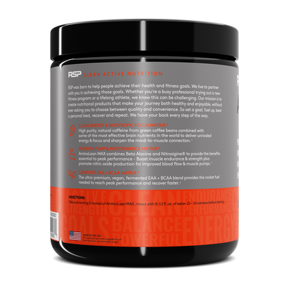 amino lean max pre workout sweet peach