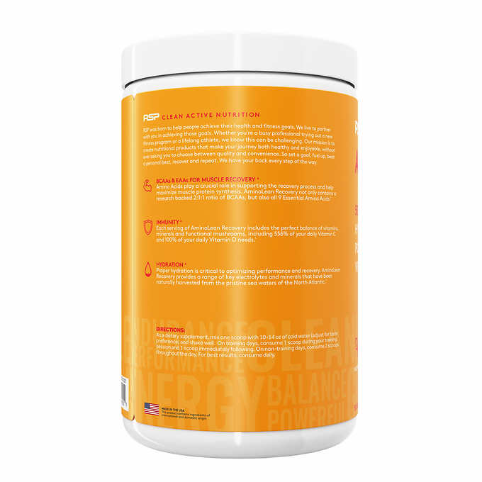 amino lean recovery blood orange 50 serv