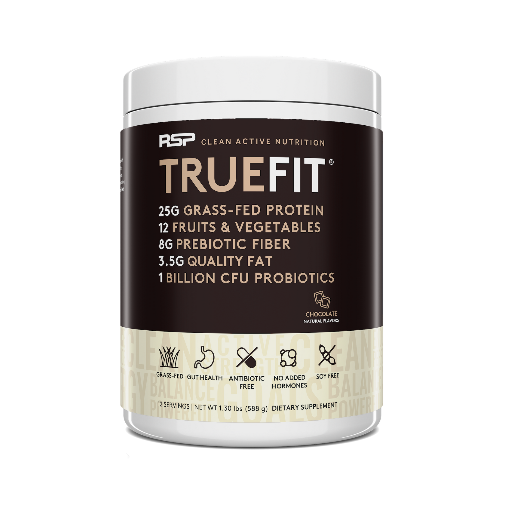 TrueFit Grass Fed Protein & Meal Replacement Powder Chocolate AminoLean RSP Nutrition