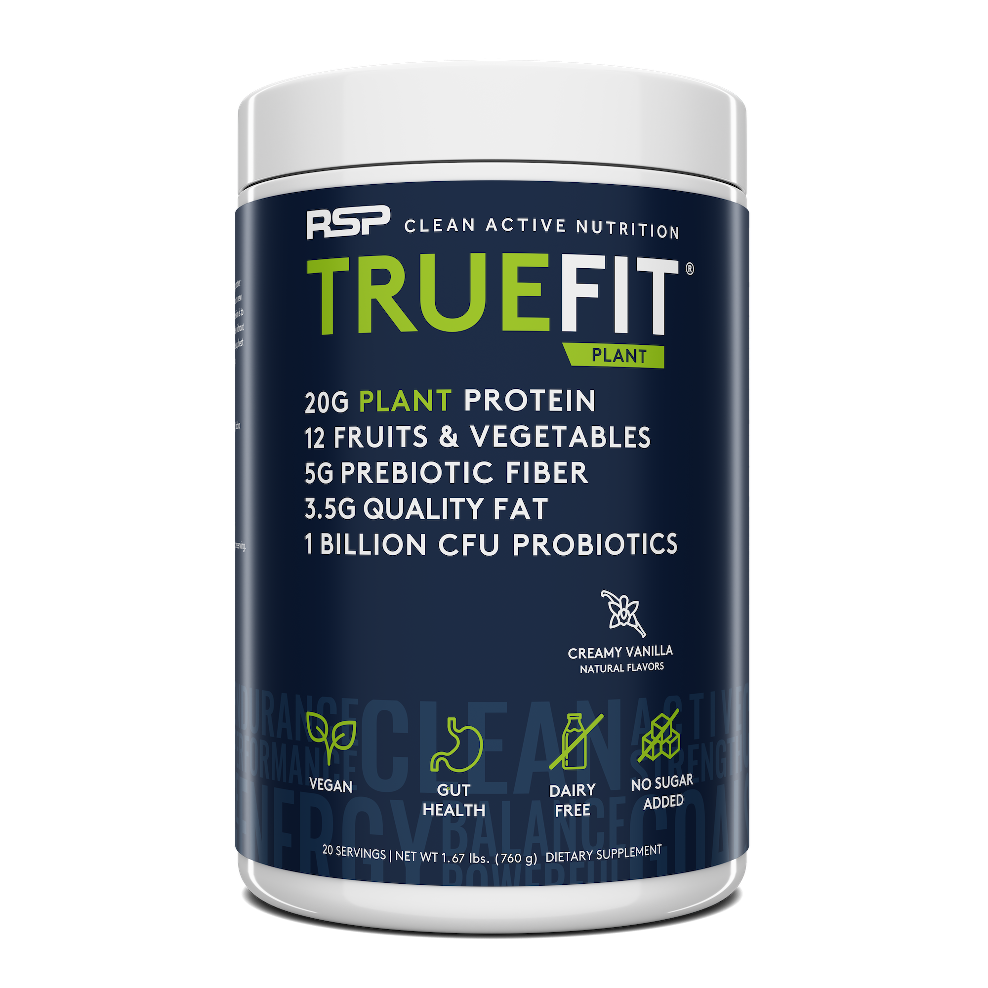Meal Replacement Protein Powder TrueFit Plant Creamy Vanilla AminoLean RSP Nutrition